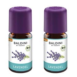 Baldini Olio di lavanda BIO, 100% puro profumo di lavanda naturale dalla Francia, olio essenziale di lavanda, baldini, olio aromatico biologico, 2 x 5 ml