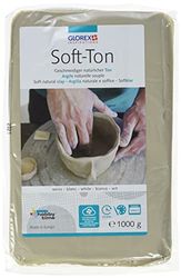 Glorex GmbH Soft TON - Terracotta, 1000 g, indurente all'Aria o al Calore, Argilla, Bianco