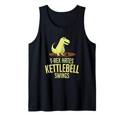 T-Rex Hates Kettlebell Swings Funny Leg Day Gym Canotta