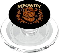 Divertido sombrero de vaquero de gato Meowdy música country retro occidental PopSockets PopGrip para MagSafe