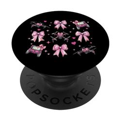 Drone Pilot Quadcopter RC Girl Coquette Bow Pink Mom PopSockets PopGrip Adhesivo