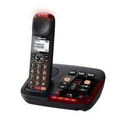 Panasonic KX-TGM420 Téléphone Numérique sans Fil Répondeur Numérique, Base et Combiné Simple, LCD, Volume Fort, Mode Conversation Lente, Compatible Appareils auditifs, Bloque Appels Indésirables, Noir