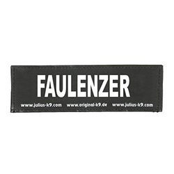 Velcro opschrift, FAULENZER, groot, zwart