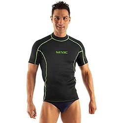 SEAC Fit Short Maglia in Neoprene 2 mm a Maniche Corte Ottima Come Sottomuta da Sub o Rash Guard da Surf e Nuoto, Nero, L