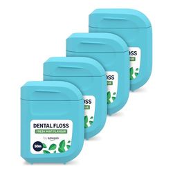 By Amazon – Fil dentaire ciré à la menthe, 50 m – Lot de 4