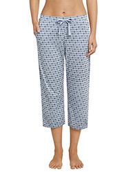 Schiesser dames pyjama broek jersey broek 3/4 lang, grijs (grijsblauw 209), 44 (fabrieksmaat 044)