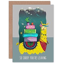 Wee Blue Coo Llama Sorry Leaving Card