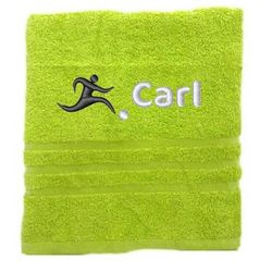 Asciugamano personalizzato con nome Nome sportivo splendidamente ricamato Asciugamano da bagno Asciugamano in cotone 100% personalizzato con nome (140 x 70 cm, Calcio 2)