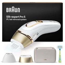Braun Silk·expert Pro 5 Epilatore Luce Pulsata, Depilatore Corpo Donna, Alternativa al Laser Peli, Con Custodia, Rasoio Donna Venus, 2 Testine, Luce Pulsata Braun, Idea Regalo, PL5152