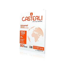 CASTERLI 81012 - Folios A4, Papel a4, papel a4 150 Hojas Blancas. Tamaño A4, Papel de 80 gr, Extra blanca, Papel multiusos para impresora A4 80gsm (A4, 150 HOJAS)
