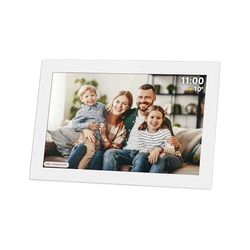 Kruger&Matz FRAMEO Cadre Photo Numérique 1280 x 800 Pixels 10,1" Wi-FI MicroSD Clip Vidéo Minuterie Météo Cadre Blanc KM1100W