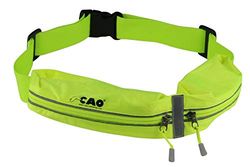 CAO CINTURÓN 2 20 x 6 cm y 14 x 6 cm (Bolsillos) -Cintura: 110 cm máx. Tejido elástico de poliéster Amarillo, Adultos Unisex, Tour de Taille Maxi 110cm