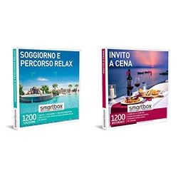 smartbox Cofanetto Regalo Soggiorno e Percorso Relax Idea Regalo per la Coppia & Cofanetto Regalo Invito a Cena Idea Regalo Originale 1 Cena di 2 o 3 portate per 2 Persone