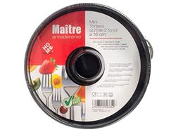 Home Maitre Tortiera Mini 2 Fondi, Antiaderente, Alluminio, Nero, 17x16x5 cm