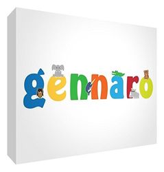 Little Helper Panel Decorativo Bebé/Bautizo Idea de Regalo, Diseño de Dibujo Personalizada con Nombre Para Adolescente Gennaro 10.5 x 14.8 x 2 cm multicolor