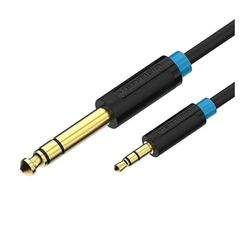 Watio Wave Cavo audio - Cavo stereo jack 6,5 mm a jack 6,5 mm, lunghezza 0,5 m, colore nero, ideale per trasmissioni audio chiare e surround. *