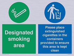 Designated smoking area Please place extinguished cigarettes in the containers provided to ensure.