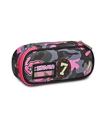 Seven S.p.a. PORTAPENNE Seven® Round Plus - CAMOULOVE Girl, Unisex - Bambini e Ragazzi PORTAPENNE Seven® Round Plus - CAMOULOVE Girl, Grey, Taglia Unica