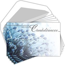 AFIE C5257X10 Pack of 50 Same Sympathy Thank You Cards + 50 White Envelopes 9 x 14 cm - Mourning Death Funeral Funeral - Quality Matte Paper - Made in France