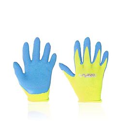 FUZZIO Guantes de trabajo para niños, guantes de látex, guantes de protección, guantes de jardinería, 2-3 y 4-6 años de edad (verde)