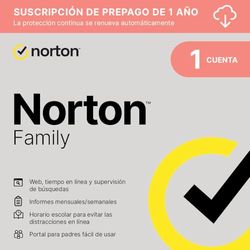 Norton 360 Family 2025 | Control para padres|1 año con renovación automática|1 usuario| Descarga digital