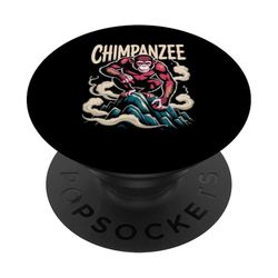 Chinese Traditional Art Chimpanzee Chimpanzees PopSockets PopGrip Adhesivo