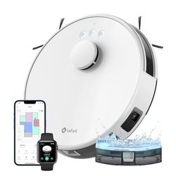 Lefant M1 Robot Vacuum Cleaner and Mop, dToF Laser Navigation, 5500Pa Strong Suction, 150Min, 55dB Quiet, Multi-Level Mapping, 2.4G WiFi/App/Alexa Control, Ideal for Pet Hair, Carpets and Hard Floors