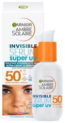 Garnier Siero Viso Protettivo Invisibile Super UV, Per Tutti i Tipi di Pelle, Protezione SPF 50+, Ad Assorbimento Rapido, Con Ceramide Protect, Ambre Solaire, 30 ml