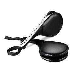 Relaxdays Manoplas de Mano (2 Unidades) Almohadillas de Taekwondo Set de 2, Cojines Dobles para Patadas, Kickpads, Artes Marciales, 51x18,5x8cm, Negro, Gomaespuma