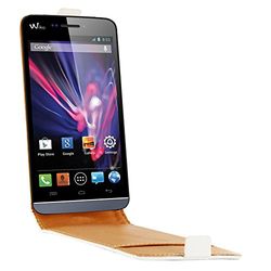 Swiss Charger SCP10193W beschermhoes van kunstleer voor Wiko Wax, wit