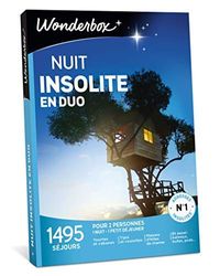 Wonderbox – Coffret Cadeau NUIT INSOLITE EN DUO – 1440 séjours insolites en yourtes, cabanes, tipis, roulottes pour 2 personnes