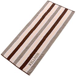 Towel for Sauna, Gym, Bath Aqua Fabric Terry Towelling 80 x 200 cm Brown Stripes