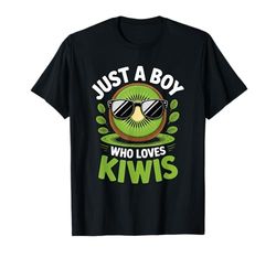 Just a Boy Who Loves Kiwis Kiwi Fruit Lover Teen Boy Kid Men Maglietta
