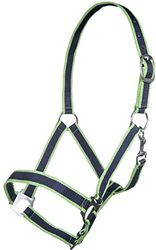HKM Budapest Licol pour Poney Bleu Marine/Vert Gazon