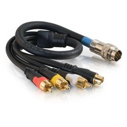 C2G 2m RapidRun™ S-Video+Composite Video+Stereo Audio V.2 Break-Away Flying Lead czarny - adapter kabla wideo (2 m, czarny, 544 g)