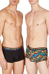 Emporio Armani 2 Pezzi Boxer Logo Boxers, EA Rainbow col/Black, S Uomo