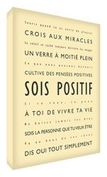 Feel Good Art Sei Positief Canvas op frame Wandtattoo moderne stijl - 40 x 60 cm crèmetinten