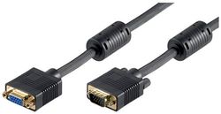 Goobay 60486-GB 3m 15-pins HD-stekker naar 15-pins HD-jack monitorverlengkabel