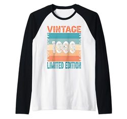 55 años vintage 1969 edición limitada 55 cumpleaños lindo Camiseta Manga Raglan