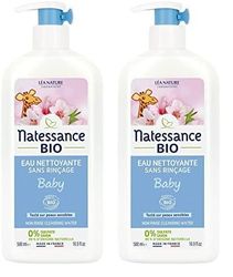 Natessance - Eau Nettoyante Sans Rinçage - Bébé - Certifié Bio Cosmos Organic - Flacon Pompe de 500 ml (Lot de 2)