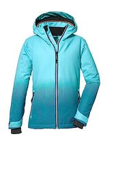killtec Ragazze Giacca da sci impermeabile/giacca funzionale con cappuccio e ghetta antineve KSW 183 GRLS SKI JCKT, light turquoise, 128, 39905-000