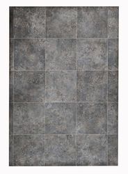Tappeto in vinile quadrato Tappeti Tadi & Impero - imitazione metallo arrugginito grigio - design industriale ed elegante per la decorazione di interni - 100 x 100 centimetri