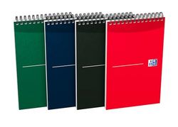 Oxford 125 x 200 mm Office Essentials Reporters Card Cover Wirebound Notebook Ruled 180 Page, Assorted Colours, 10 Notebooks, 100080497