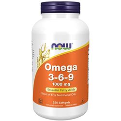 Now Foods, Omega 3-6-9, 1.000 mg, 250 Gélules, Testé en Laboratoire, Acides Gras Essentiels, Sans Gluten, Sans Soja, Sans OGM