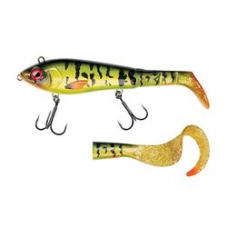 Abu Garcia Svartzonker Mchybrid Hybrid Fiskebete, Mjuk Och Hård Hybriddesign För Gädd-, Abborr- Och Öringfiske I Sötvatten Och Saltvatten, Handmålad, Fire Bass 16.5 Cm