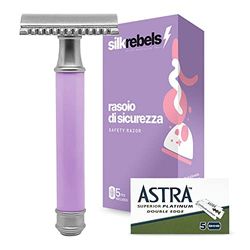 Rasoio donna Riutilizzabile per depilazione con 5 lamette Astra incluse