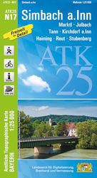 ATK25-N17 Simbach a.Inn (Amtliche Topographische Karte 1:25000): Marktl, Julbach, Tann, Kirchdorf a.Inn, Haiming, Reut, Stubenberg