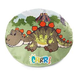 NICI Cousin Dinosaure Fossily 32 x 26 cm – Coussin Douillet Ovale avec Un Motif de Dinosaure, se retourne et jouit d’Un Effet « Brille dans la Nuit », Coussin déco, 48820, Idée Cadeau, Multicolore