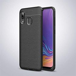 Xyamzhnn Caja del Teléfono A Prueba De Golpes Litchi Textura TPU For La Galaxia A30 St (Color : Black)