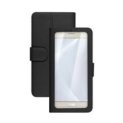 Celly UnicaView Custodia Universale con Finestra Frontale con Sistema Slide Touch per Smartphone da 5.0"-5.5'', Nero